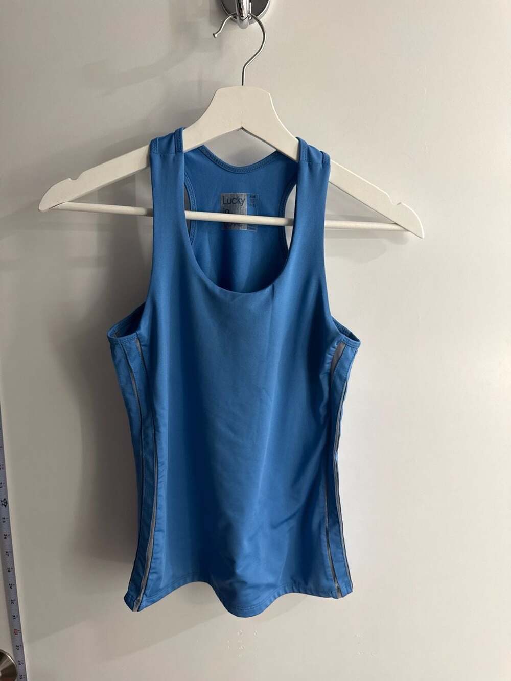 Lucky in Love Women's Athletic Racerback Tank Top Blue Size XS